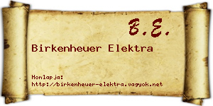 Birkenheuer Elektra névjegykártya